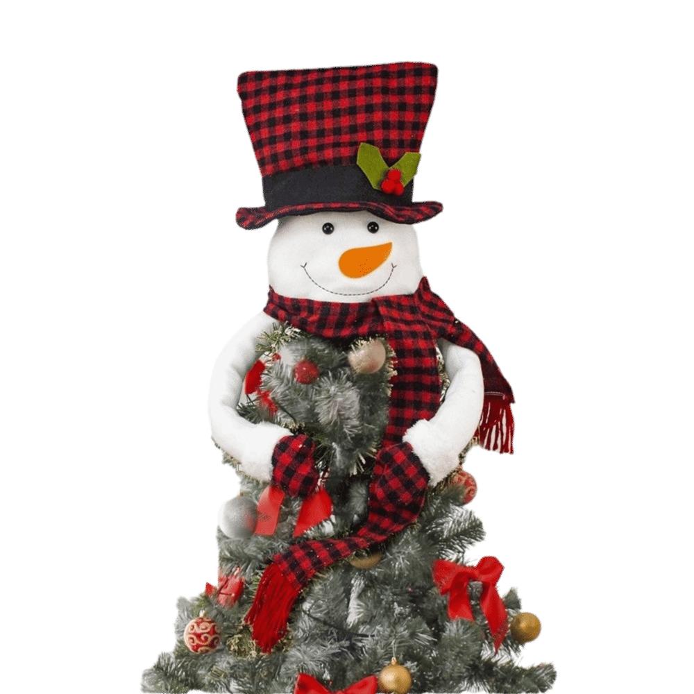 Santa Claus Snowman Christmas Tree Top Decor Vintage Traditional Christmas Decorations Tree Top Star Winter Party Tree Decor