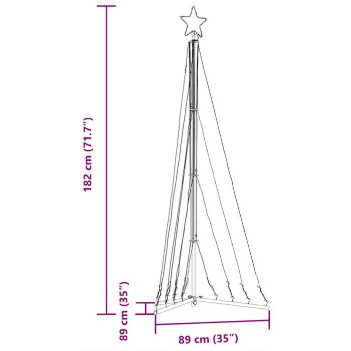 VidaXL Sapin de Noël à LED 339 LED blanc froid 182 cm, lumière de Noël, lumière de Noël LED, lumière de Noël extérieure, 3307646