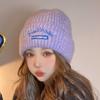 Korean Style Trendy Brand Embroidered Knitted Hat Autumn and Winter Woolen Hat Female Ins Student Couple Letter Pullover Cold Hat Ear Protection Hat