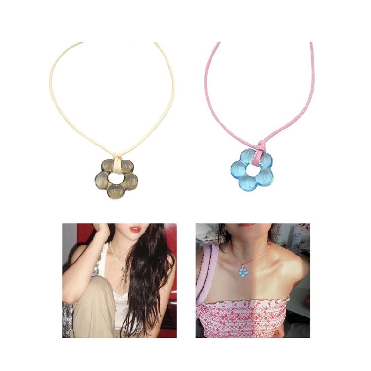 Drawing Rope Flower Necklace Female Hip-hop Cold Wind Long Sweater Neck Chain
