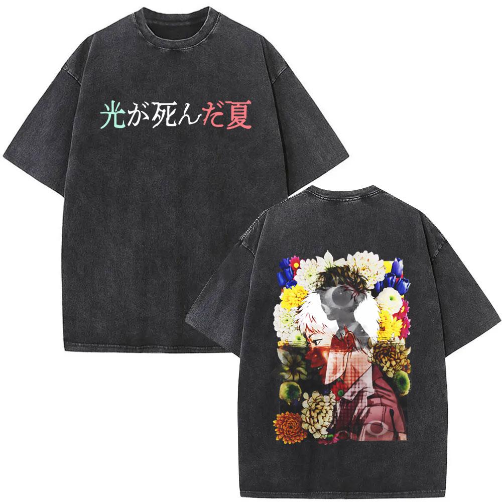 Anime The Summer Hikaru Died Hikaru Indou Yoshiki Tsujinaka Graphic T-shirt Summer Men Women Couple Manga Casual Cotton T Shirts S