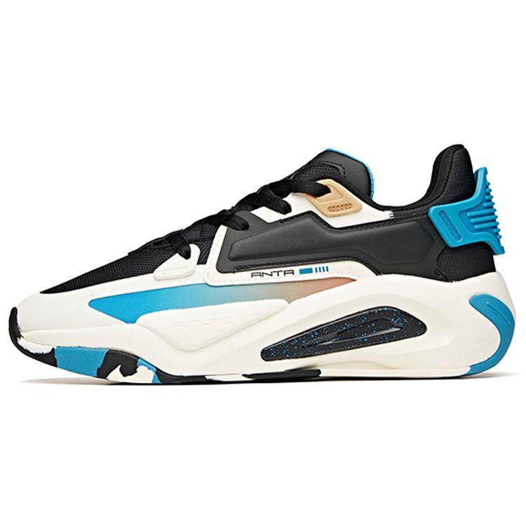 Anta Lifestyle Series Ultra Body Wear Resistant Breathable Low Top Skate Shoes Men Sneakers Black Blue 112118083-1