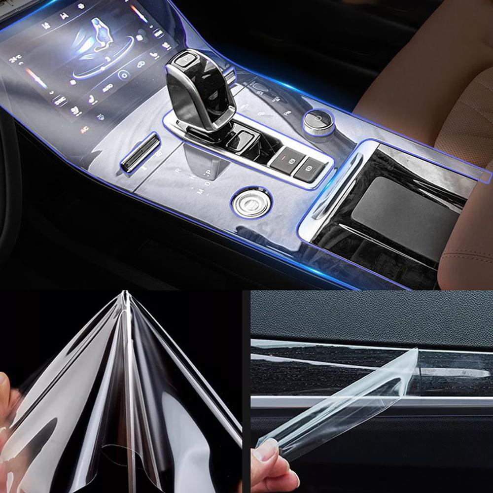 Transparent TPU Salon Frame Cover Sticker Strips Car Accessaries For Chery Tiggo 8 Plus 2021 Car Console Gearbox Panel Film