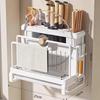 Stainless Steel Kitchen Countertop & Wall-Mounted Organizer