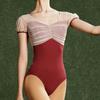 Mesh Dance Costume Short Sleeve Gymnastic Clothes Girls Ballet Dress  Ballet Practice
