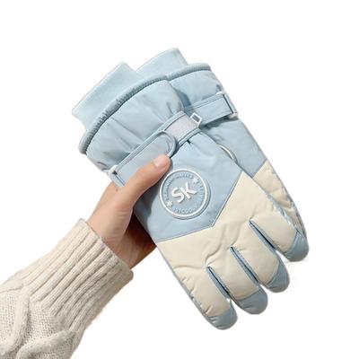 Fashion Lining Ski Gloves Windproof Thick Cotton Touch Screen Gloves Waterproof Winter Warm Gloves Winter Season