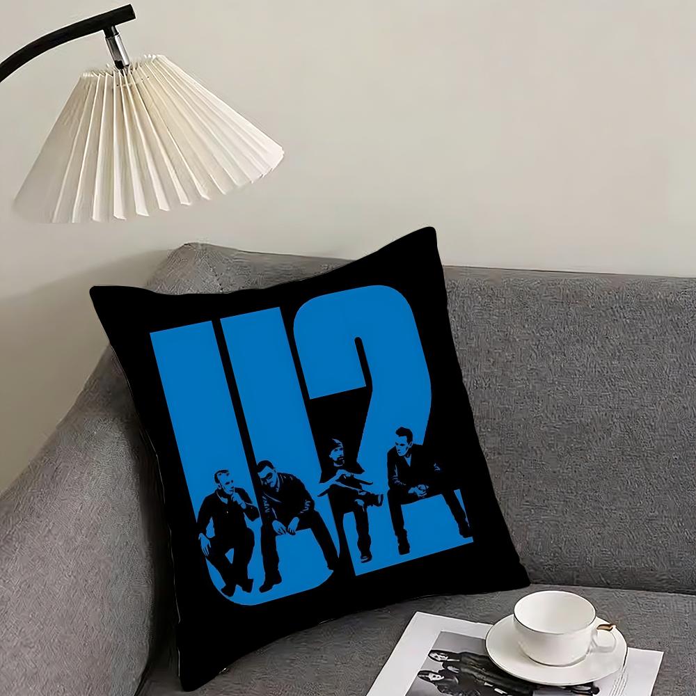 U-U2 Rockk Band Cushion Cover Pillowcase Ultra Soft Skin Friendly Fabric Cloud Like Comfort & Concealed Zipper