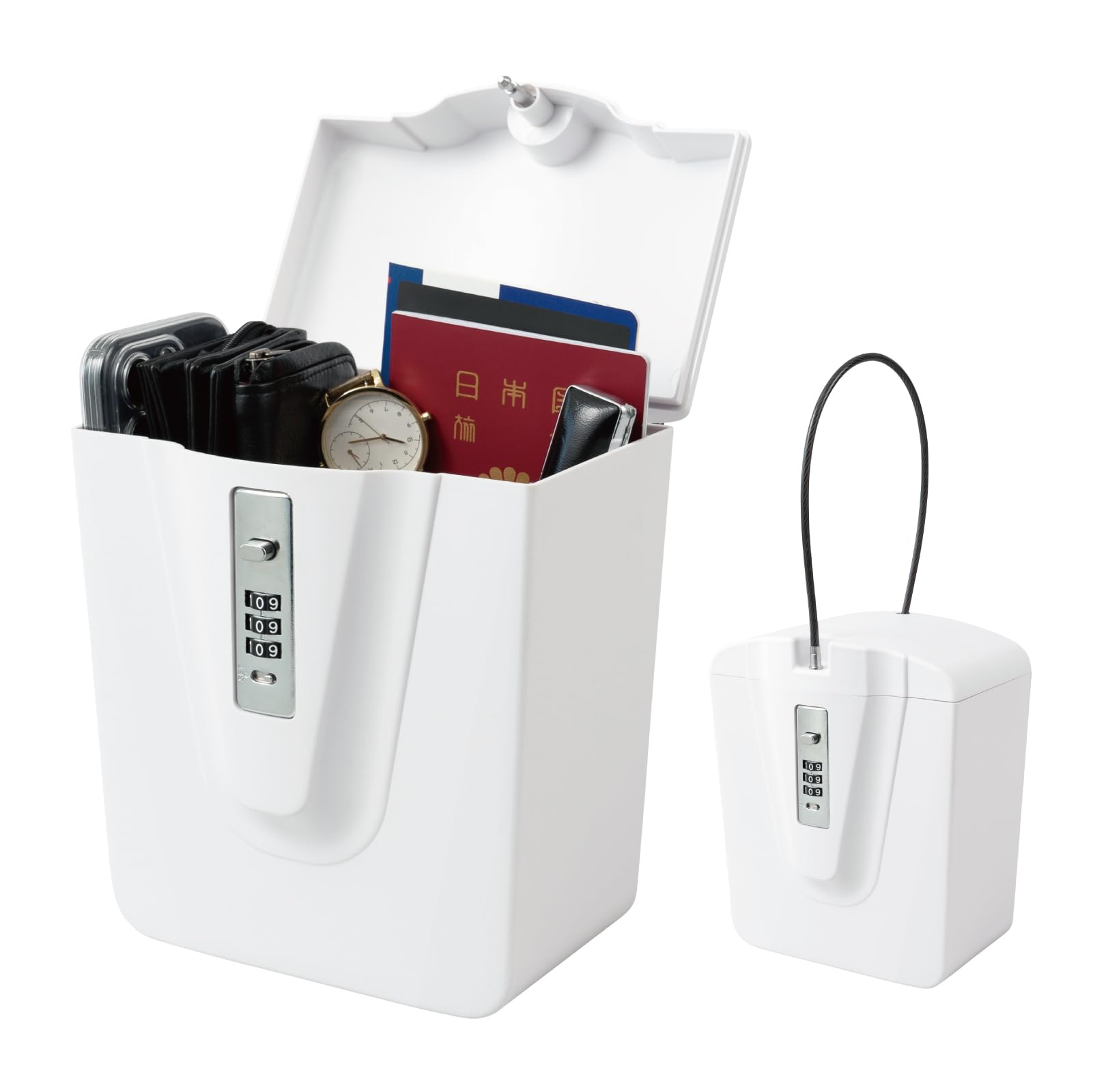 

CARL Portable Safety Ideal for Outdoor Home and Construction Combination Wire 48cm Box, Use, Use, Leisure, Sites, Anti-Theft, 3-Digit Lock, Type, белый