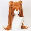 Asuka Langley perruque Orange Evangelion Asuka Langley Cosplay perruque avec pince queue de cheval double queue