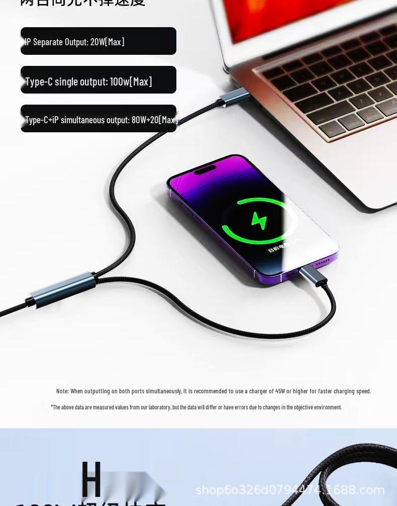 100W Dual Type-C Multifunctional Fast Charging Cable