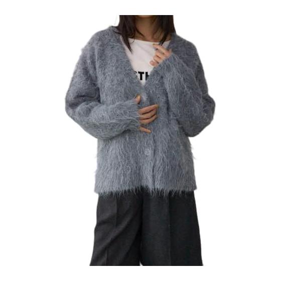 [AZUL by moussy] Shaggy brushed knit cardigan for women 250IAB70-4711