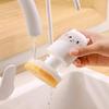 Cute Cat Kitchen Bru Sponge Dishcloth Pot Brush Wood Pulp Cotton Magic Cleaner Brush Special Tool For Kitchen Burning