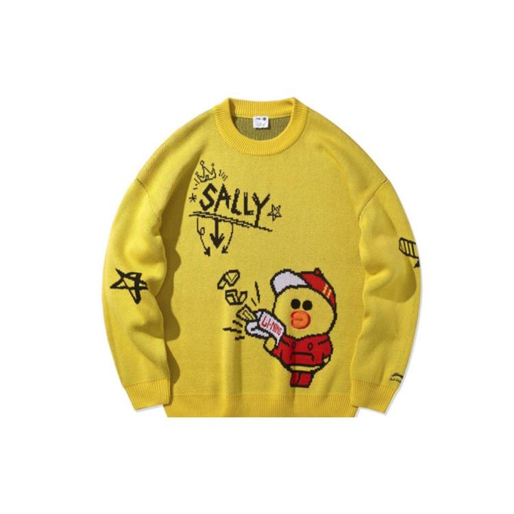 Li-Ning x LINE FRIENDS Graphic Crew Neck Sweater Yellow Men s AMBQ046-2 L