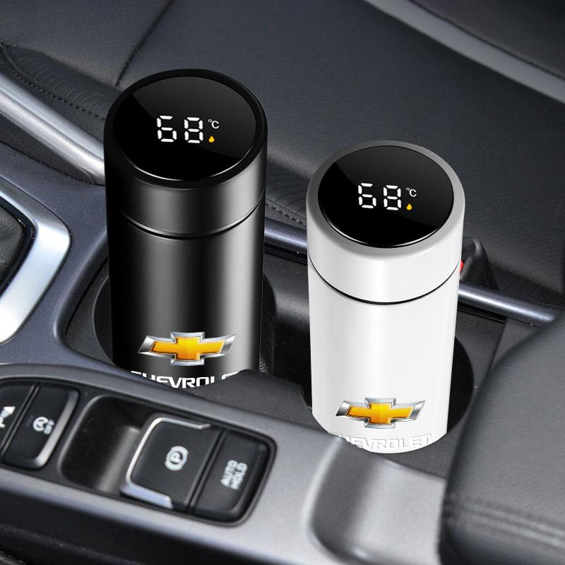 Car Smart Thermos Bottle With Temperature Display Coffee Cup For Chevrolet Captiva Colorado Cruze Spark Malibu Car Accessories