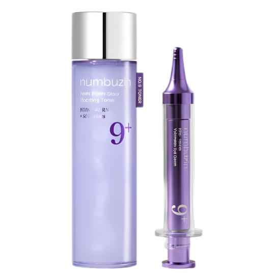 NUMBUZIN No.9 NMN PDRN Glow Boosting Toner+No.9 NMN Retinol Eye Cream | Anti Aging Set Korean Skincare