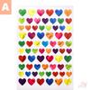 10Sheets/Set Laser Gradient Colorful Shapes - Star / Love Heart / Round Dot DIY Kids Rewards Stickers