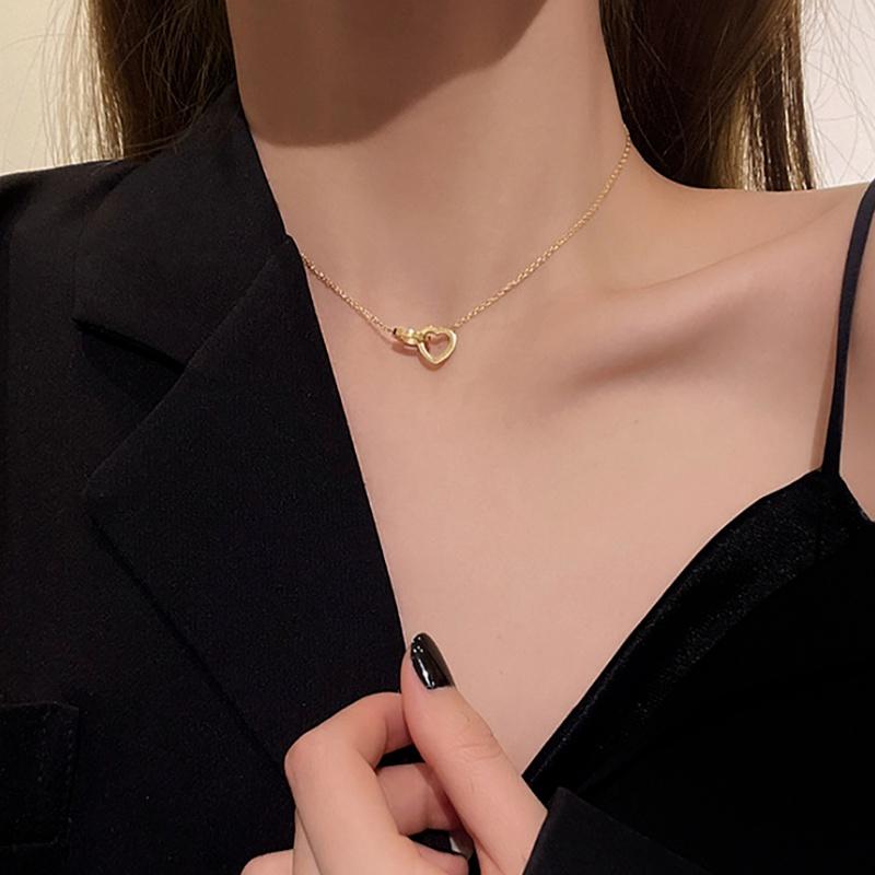 Collana Mamma E Figlia Con Ciondolo Doppio Cuore, Acciaio Inossidabile 316L Con Zirconi AAA+ - Regalo Per Compleanno, Festa Della Mamma