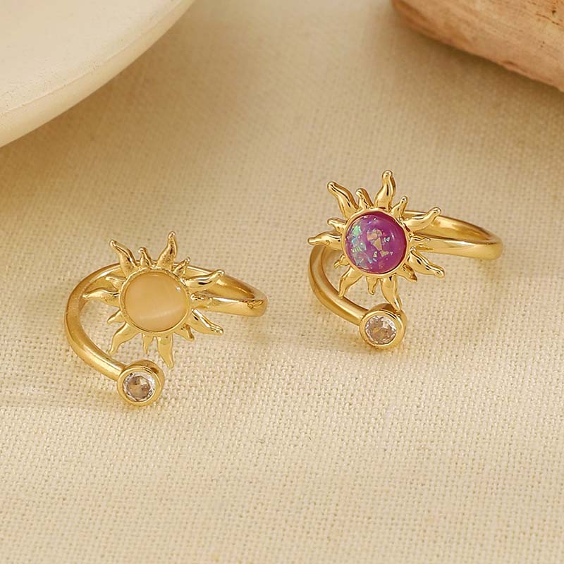 Luxury Zircon Rings for Women Purple Aesthetic Finger Ring Exquisite Vintage Ring Open Adjustable Wedding Party Jewelry Gift Goth Ring