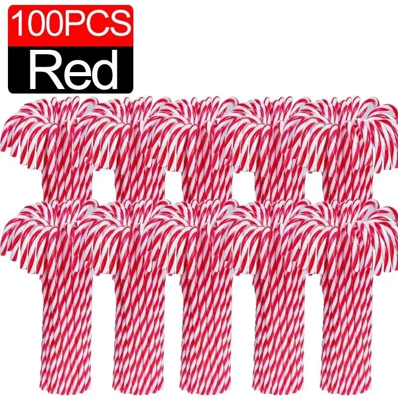 100/10x Red Green Candy Pendants Christmas Tree Hanging Candy Cane Ornaments Xmas Party Tabletop Decoration Cane Crafts Supplies