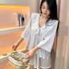 [Girl Yu Nian] Court style sweet French pure desire wind summer ice silk lace pajamas loungewear
