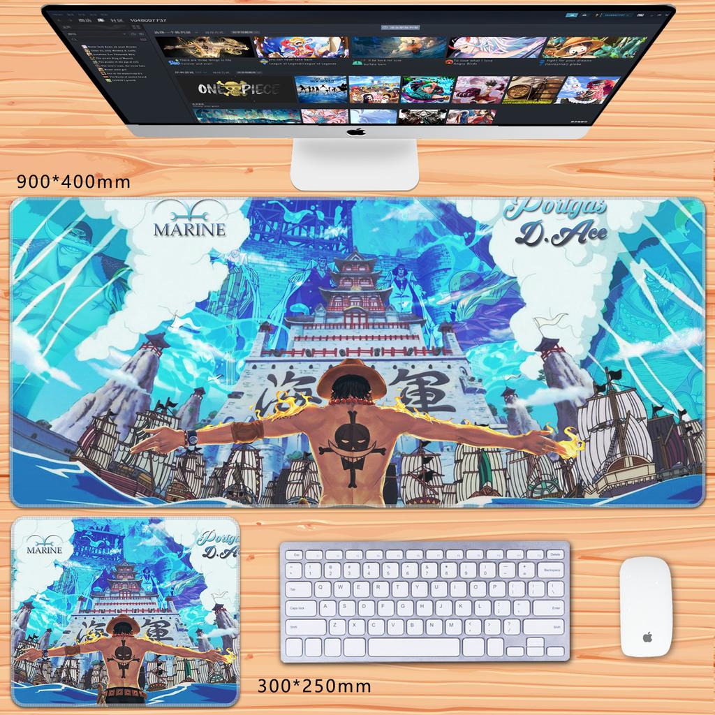 Cute Decorative Wallpaper One Piece Leather Mouse Pad Large Size Anime Boys Zoro Office Non-Slip and Dirt-Resistant Keyboard Mat