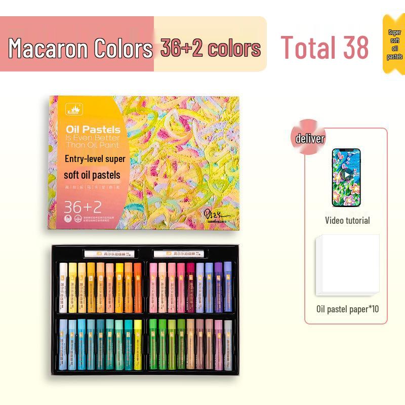 Gao Er Le Soft Oil Pastels - 24/36/48 Colors Set for Primary School Students