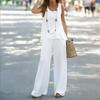 Women's Summer Casual Solid Color Vest Pant Suit
