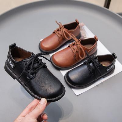 Kinderlederschuhe, vier Jahreszeiten, vielseitige schwarze Schuhe für Jungen, Schule, lässige Mode, formelle Uniform, flache Schuhe für Kinder, rutschfest