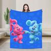 Soft Warm Blanket Airplane Travel Blue's Clues Collage Throw Blanket Cartoon Flannel Bedspread For Couch Chair Sofa Bed Sofa Bed