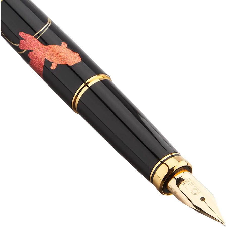 Platinum KANAZAWA-HAKU Makie Fountain Pen Goldfish Fine Nib PTL-20000H#24-2