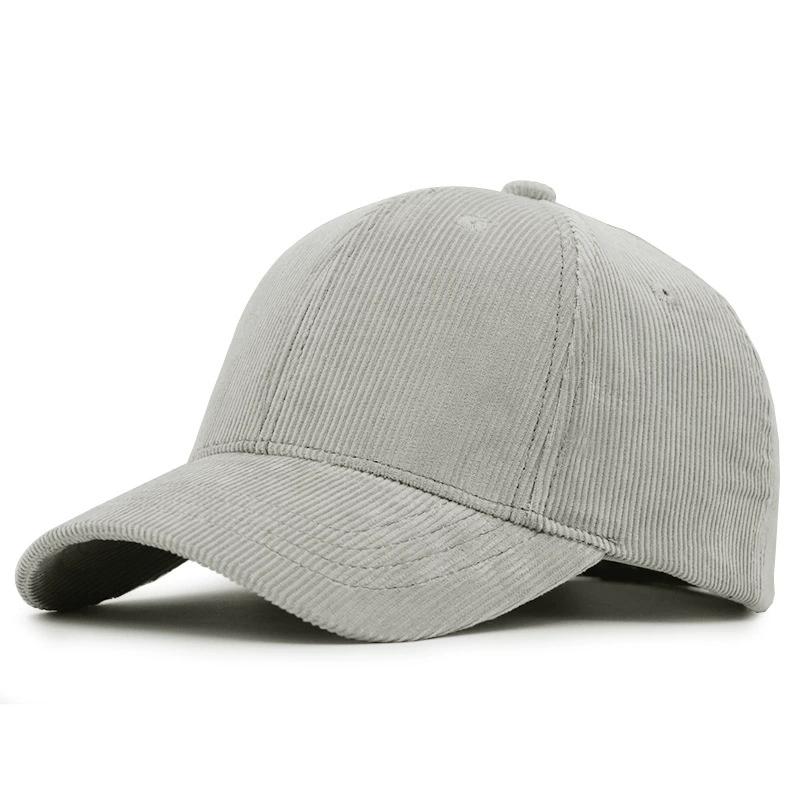Corduroy Hat for Men with Large Head Circumference Size Baseball Cap Autumn and Winter Sun Hat Deep Brim Plain Baseball Cap