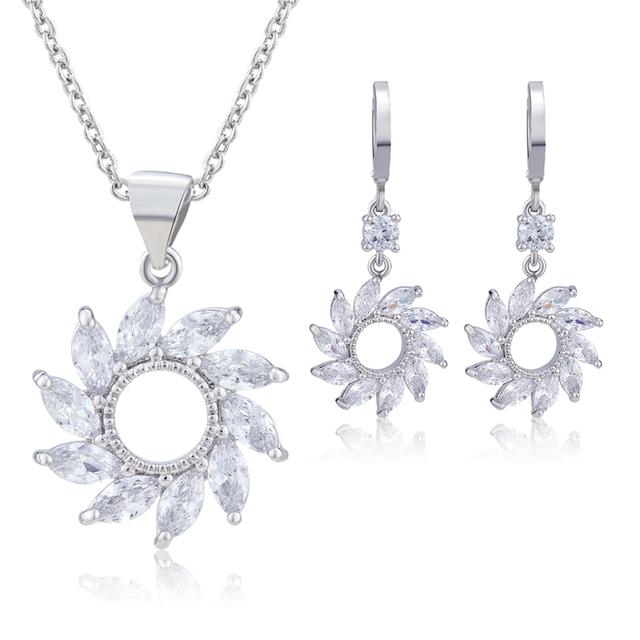 Schmuck Frauen Halskette Ohrringe Set Luxus Qualität Luxe Zubehör Feine Zirkonia Champagner Mode Jewelri Cubic Hohe Großhandel