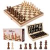 Solid Wood Magnetic Folding Chess Set with Double Queens for Students and Children.