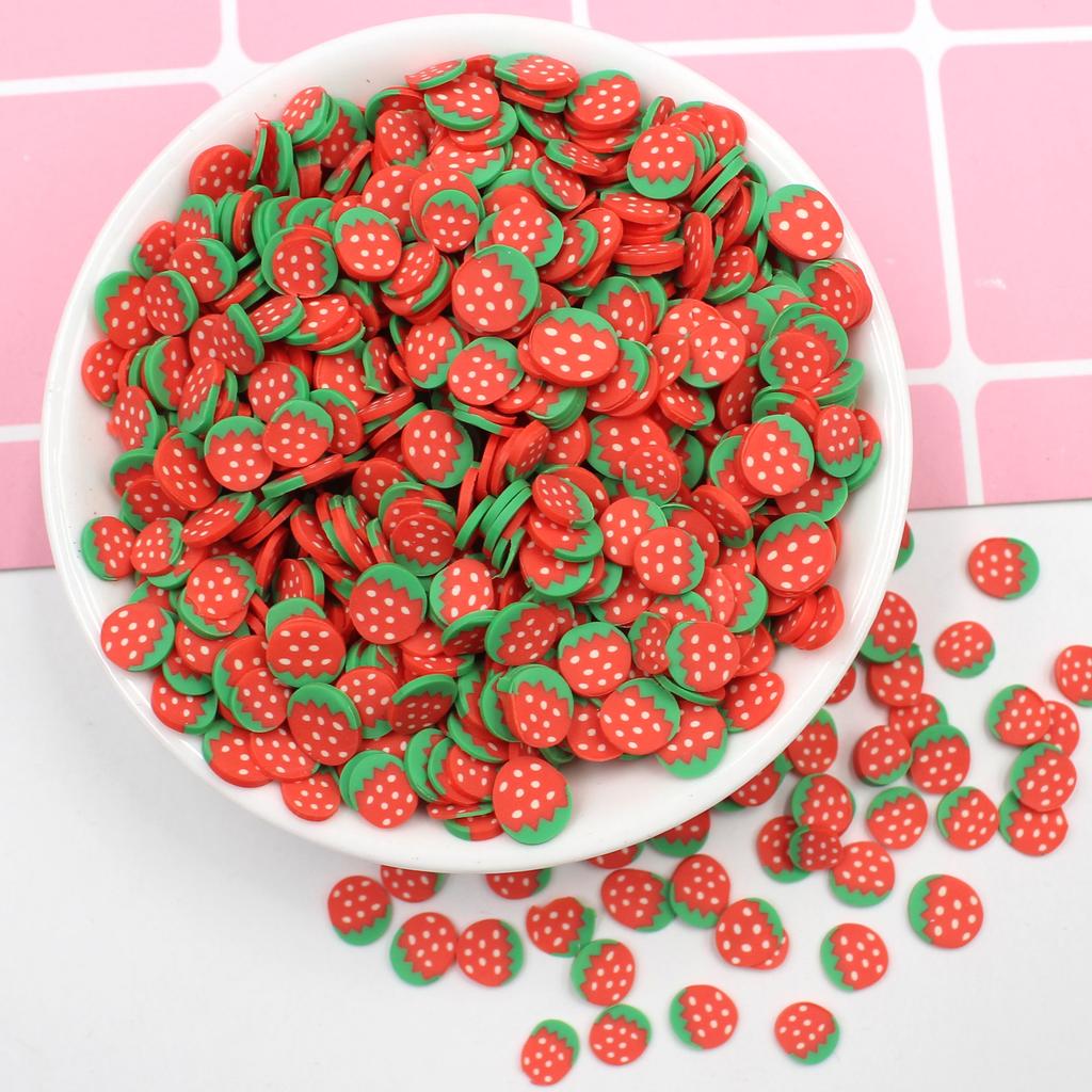 Hot Selling Miniature Polymer Clay Figurine Multi-Fruit Slices Sprinkles for Kids Craft and Slime