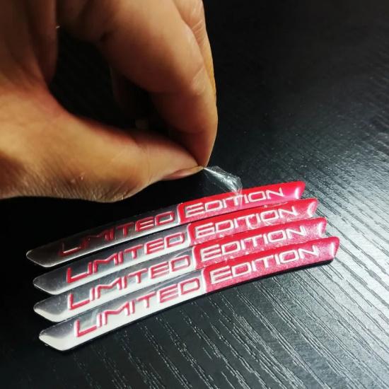 4pcs/set New Aluminium Limited Edition Wheel eyebrow Alloy Sport Emblem Car Wheel Hub Stickers For Universal Car Accessories