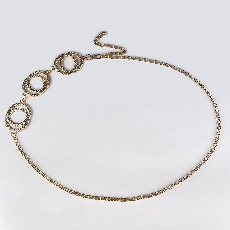 Women'S Round Metal Waist Chain Accessories Women'S Girdle Skinny Chain Skirt Dress Sweater Decorative Belt