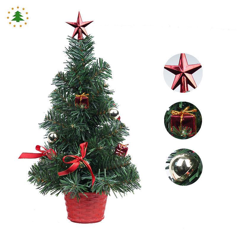 20/30/40cm DIY Christmas Desktop Tree with Ornaments - Potted Decorations