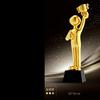 Customized Gold-plating Resin Trophy Award Souvenir, Excellent Character, Home Decoration, Creative, Crystal Base, Engraving 1Pc