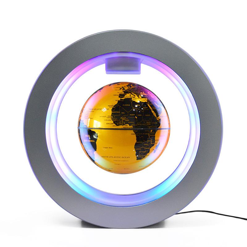 Magnetic Levitating Floating Globe LED Light 3 Inch Rotating World Map Plastic Luxury Modern for Home Office Decor Gift