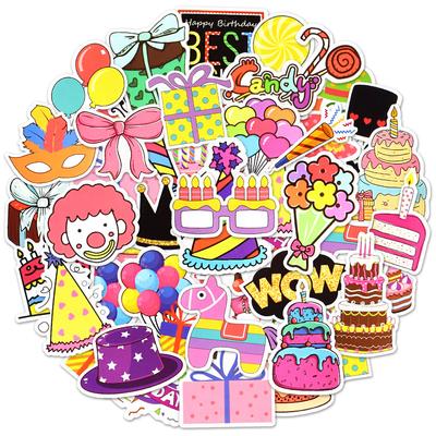10/50 PCS Birthday Cute Stickers Laptop Bike Car Luggage Diary Funny Waterproof Sticker Pack Kids Toys Decal Gift Party Decor