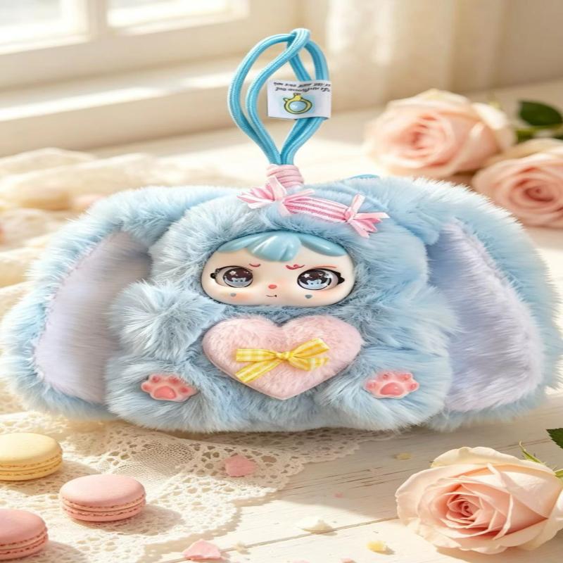Cute Plush Bunny Pendant With Kawaii Vinyl Doll Face Doll Soft Fluffy Cute Pendant Hanging Surprise Gift