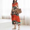 Dedra V Neck Pattern Rayon Long Dress Ope3074