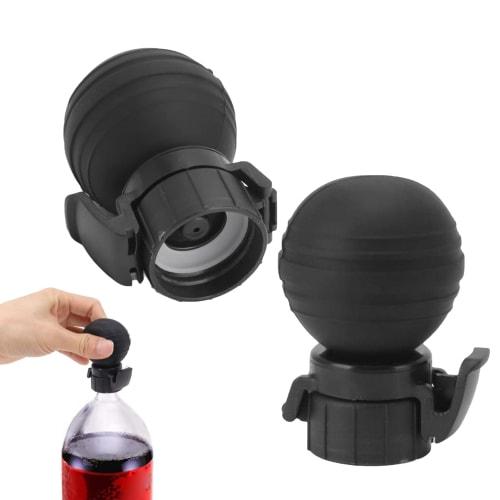 Carbonation Caps, 2-Piece Set, Silicone Bottle Keeper, Reusable Push-Push Type Saver Lid for Fizzy Drinks, Wine, Beer, Energy Drinks, Soda, Keeps Carb