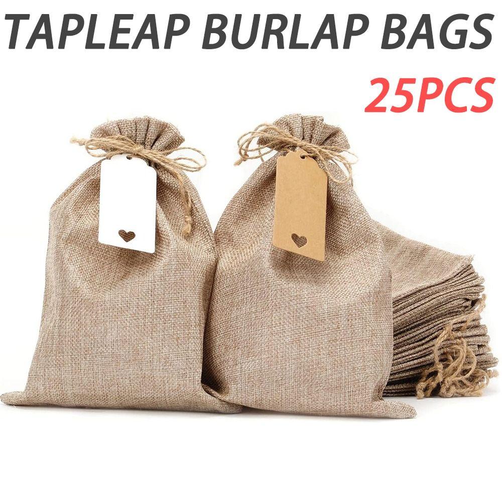 

25pcs Wrapping Tapleap Burlap Bags Jewelry Candy Pouches Wedding Candy Gift Storage