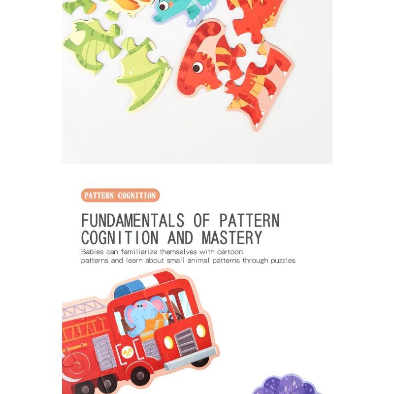 Lovely Wooden Cartoon Animal Jigsaw Puzzles Game Montessori Baby Puzzle Toy for Kindergarten Kid Early Learning Education