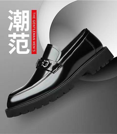 High-end casual shoes men's Korean version of loafer leather shoes 2025 spring new leather lazy one-pedal breathable men's shoes