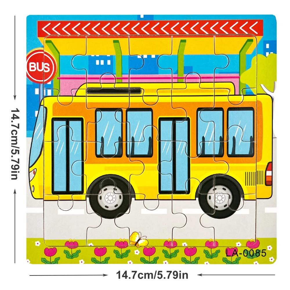 1ks 14,7cm/5,79in Drevené puzzle Dopravné vozidlo Morský živočích Štýl Puzzle Hra Vzdelávacia hračka pre deti