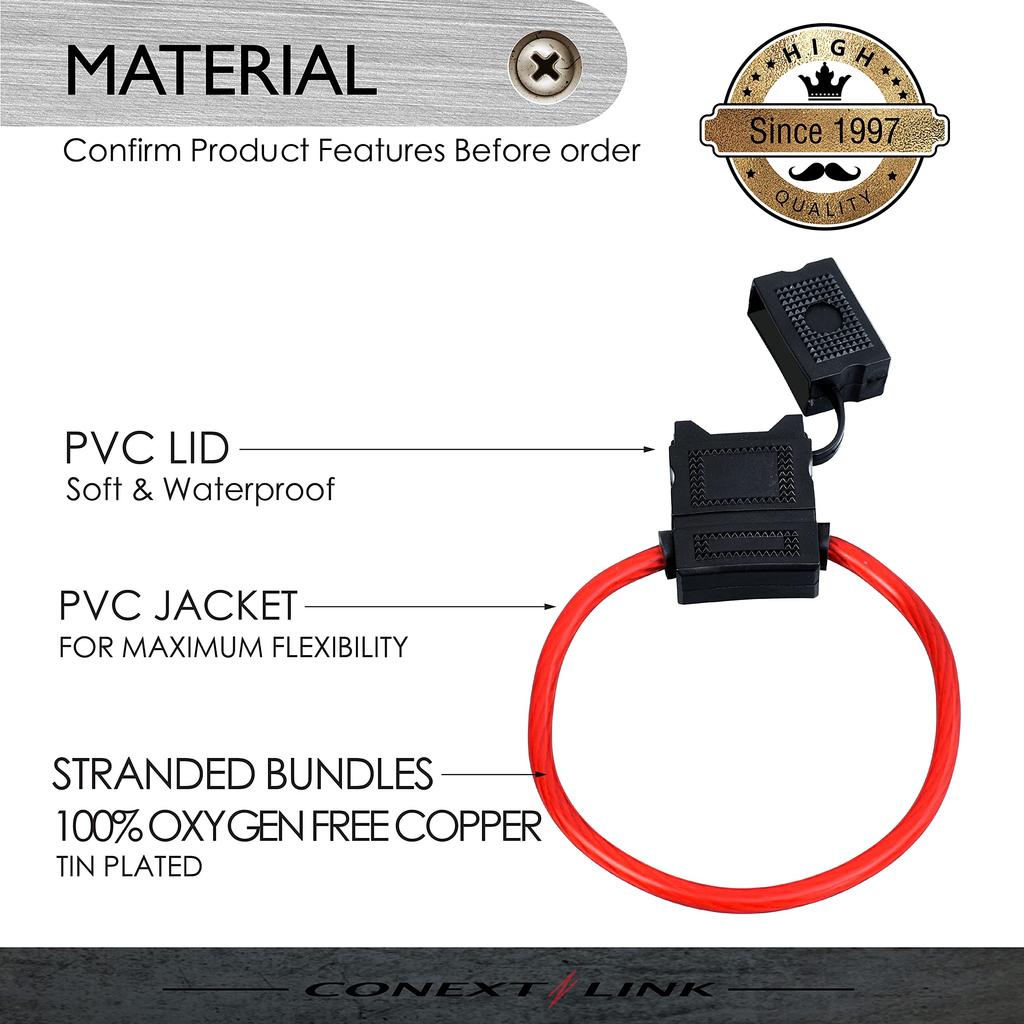 Conext Lin LFH8MAXI-1 Loop Fuse with Maxi Cover 8 Gauge Fuse Holder Without Fuses, 1 Piece