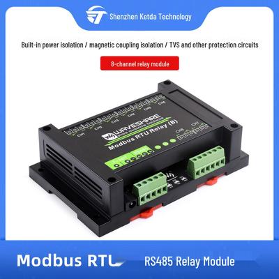 8-Way Relay Module with RS485 Modbus RTU and Multiple Isolation Protection Circuits, Industrial Grade
