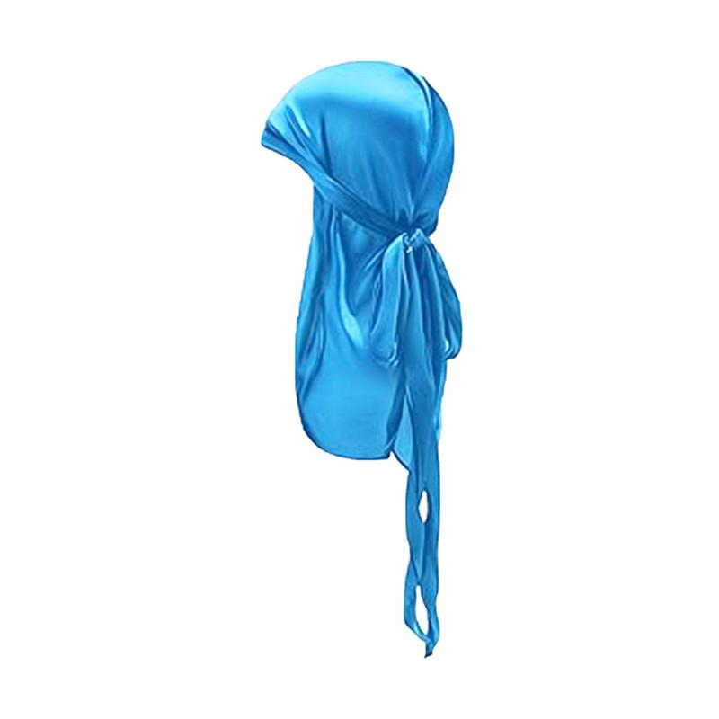 Silky Durag For Kids Boys Adult Long Tailed Pirate Hat Hip-Hop Bandanas Doo Rag Turban Waves Cap Headwear Pre-Tied Headwrap